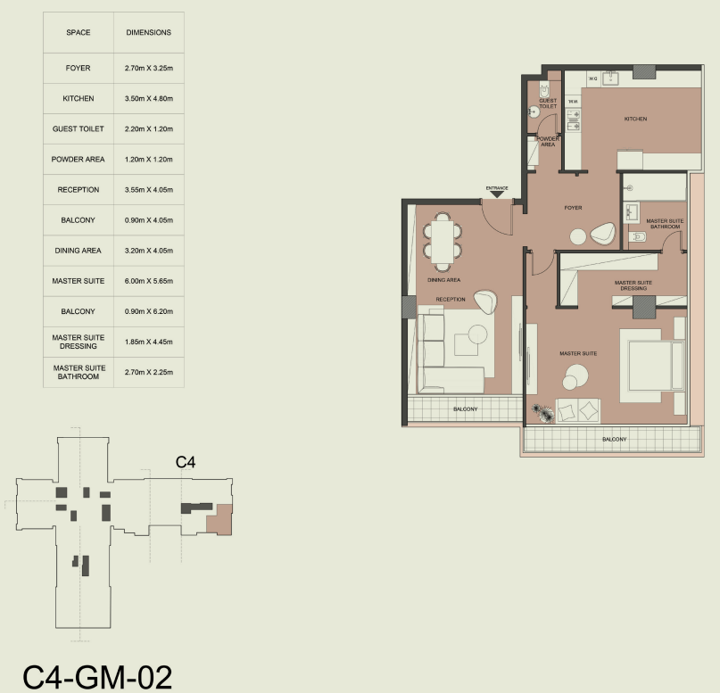 Floor plan for apartment at Edge