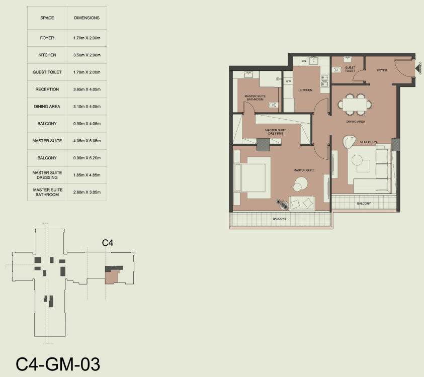 Floor plan for apartment at Edge