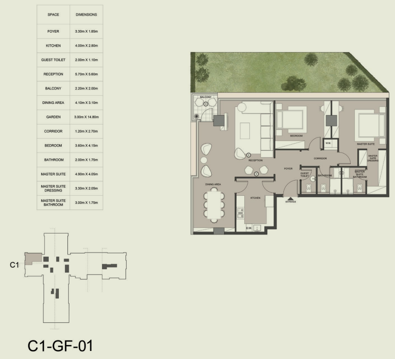 Floor plan for apartment at Edge