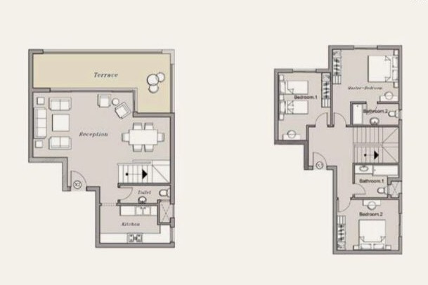 Floor plan for duplex at Sarai