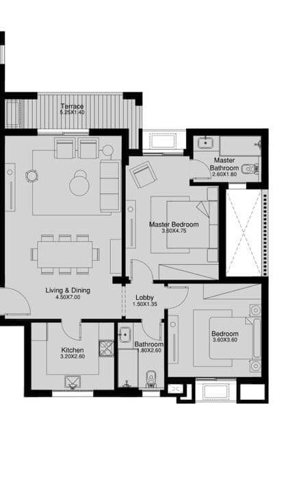 Floor plan for apartment at O West Orascom