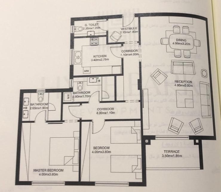 Floor plan for apartment at Hyde Park