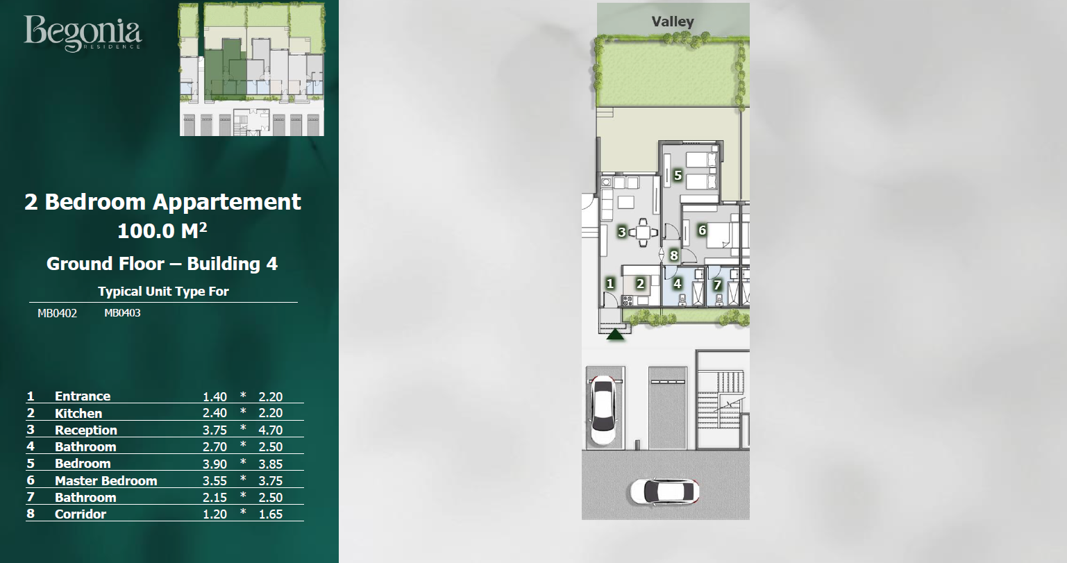 Floor plan for apartment at Begonia Residence