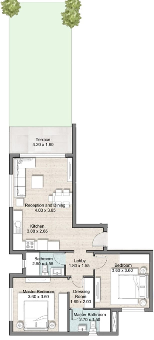 Floor plan for chalet at Hyde Park North - Seashore