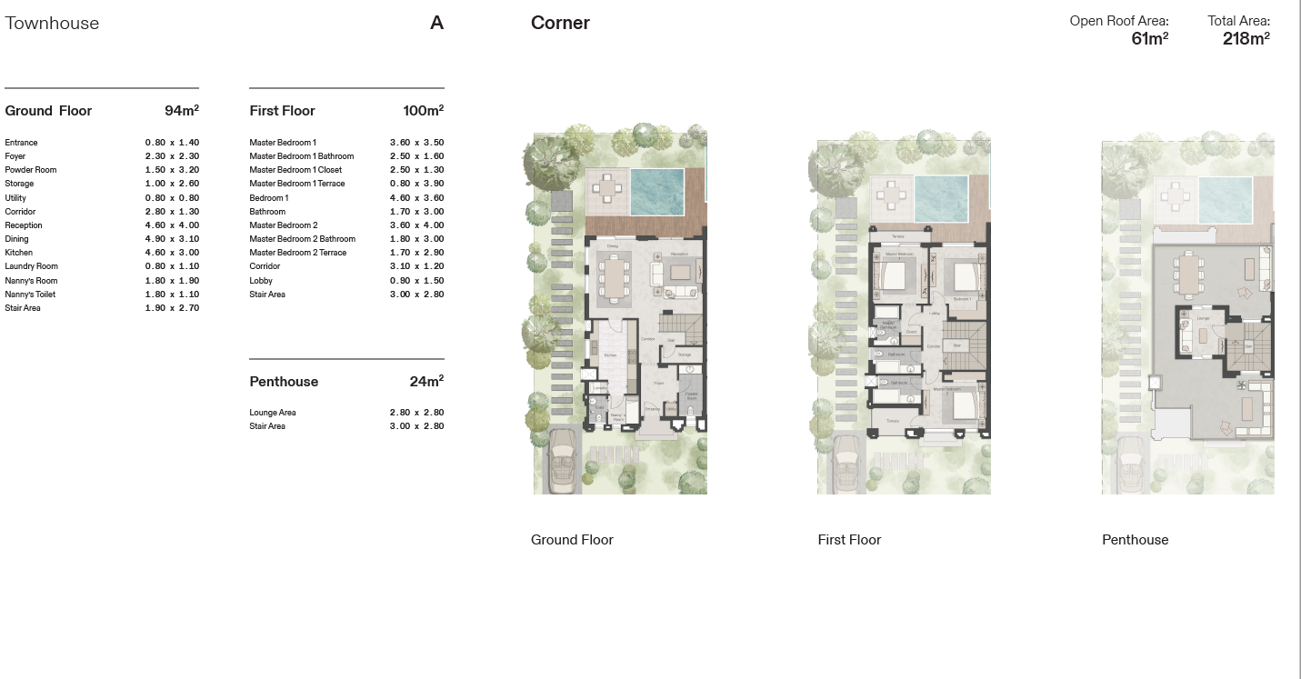 Floor plan for townhouse at Ever New Cairo