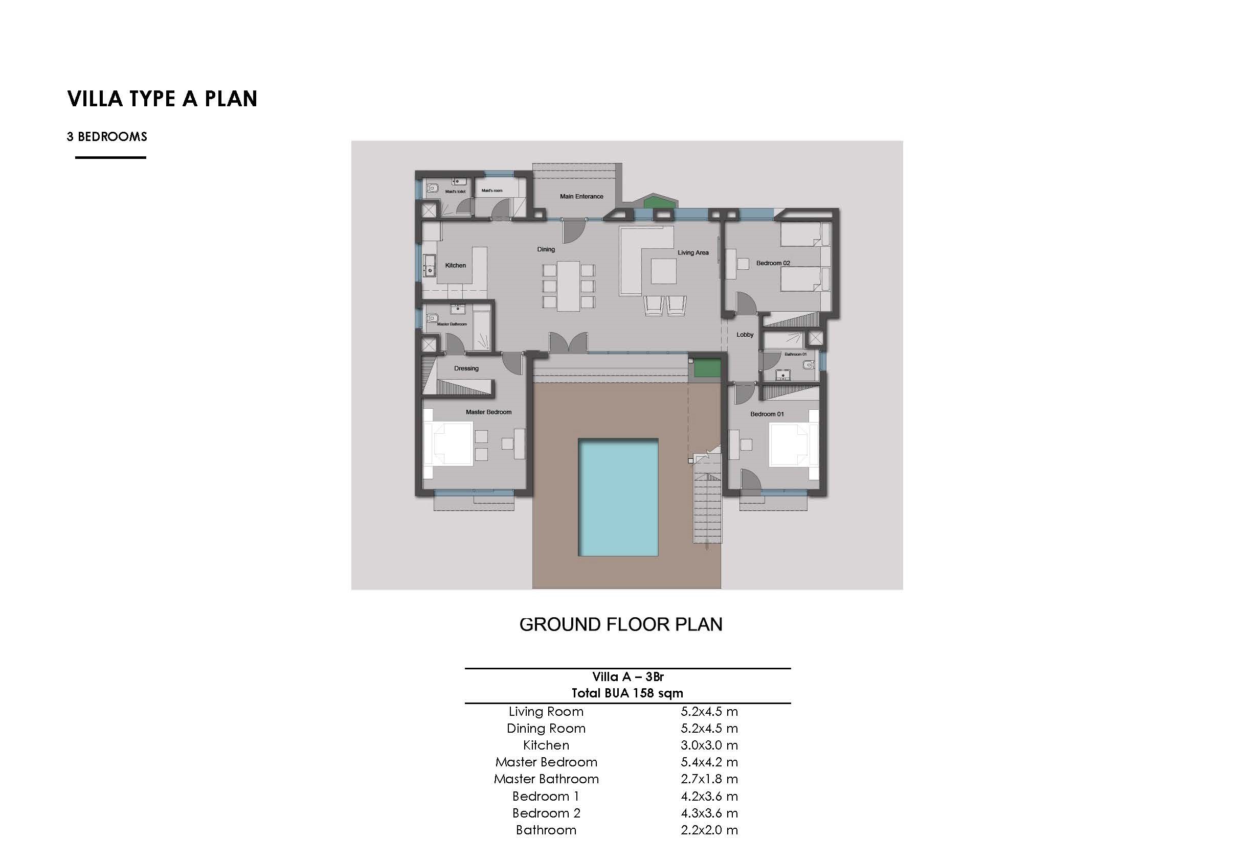 Floor plan for villa at Greens Baywest Valley