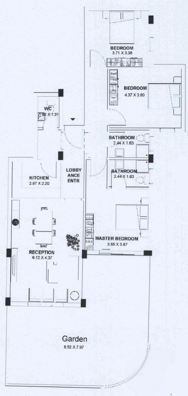 Floor plan for apartment at White Residence