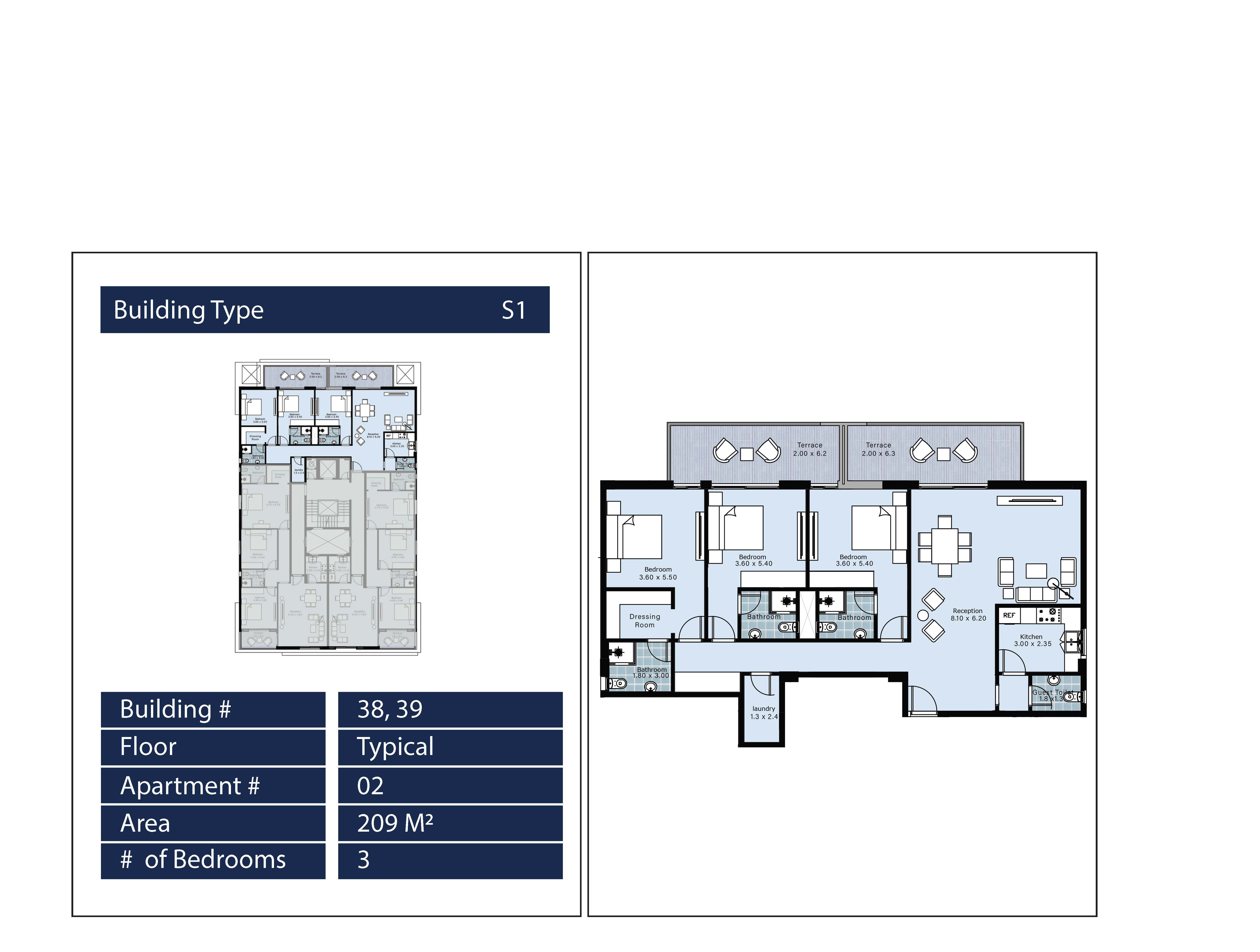 Floor plan for apartment at Fifth Square Al Marasem