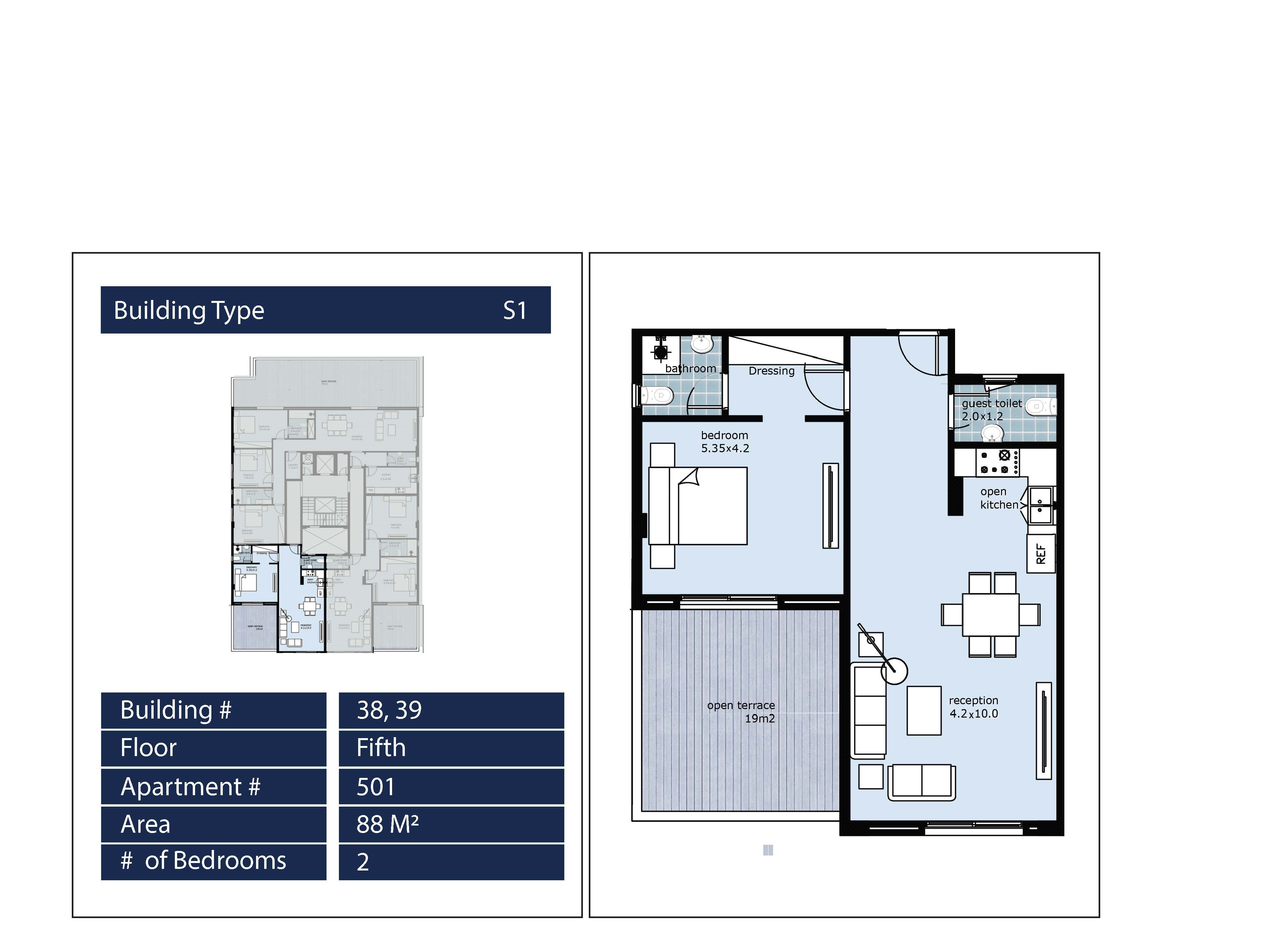 Floor plan for apartment at Fifth Square Al Marasem