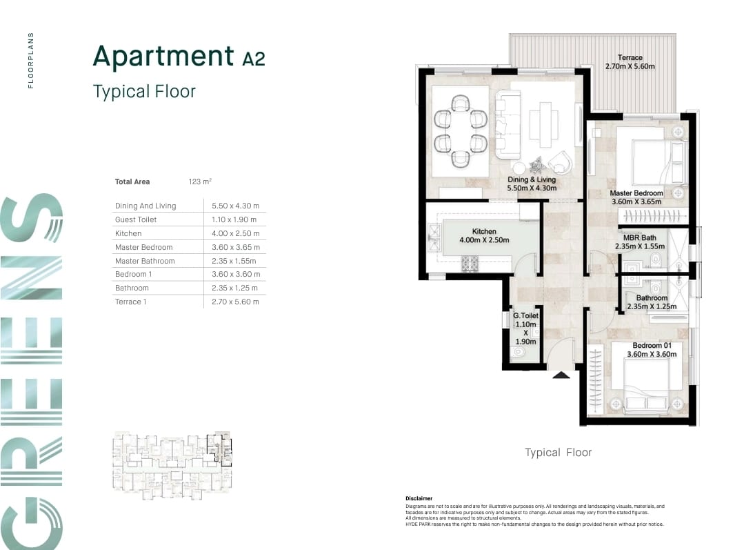Floor plan for apartment at Hyde Park