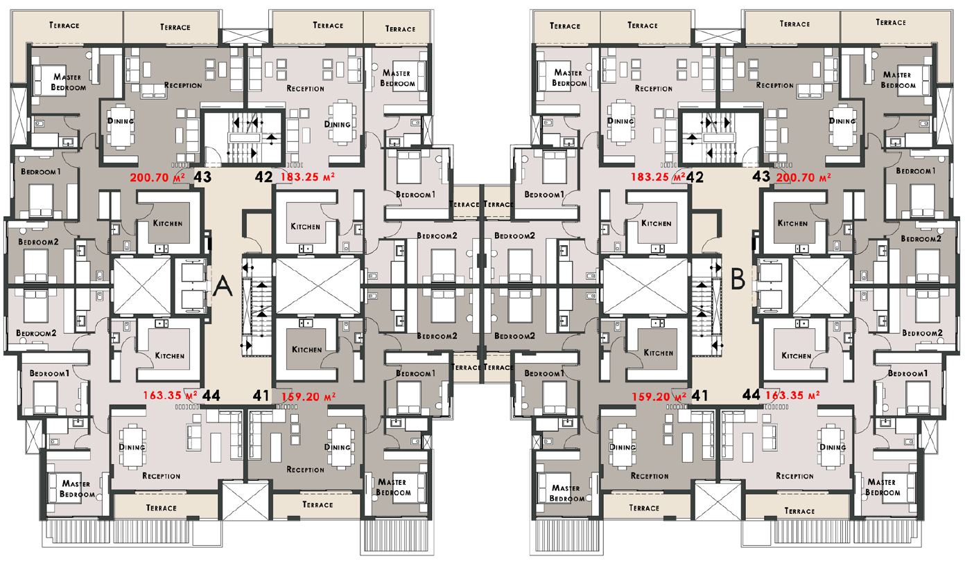 Floor plan for apartment at Palm Hills New Cairo