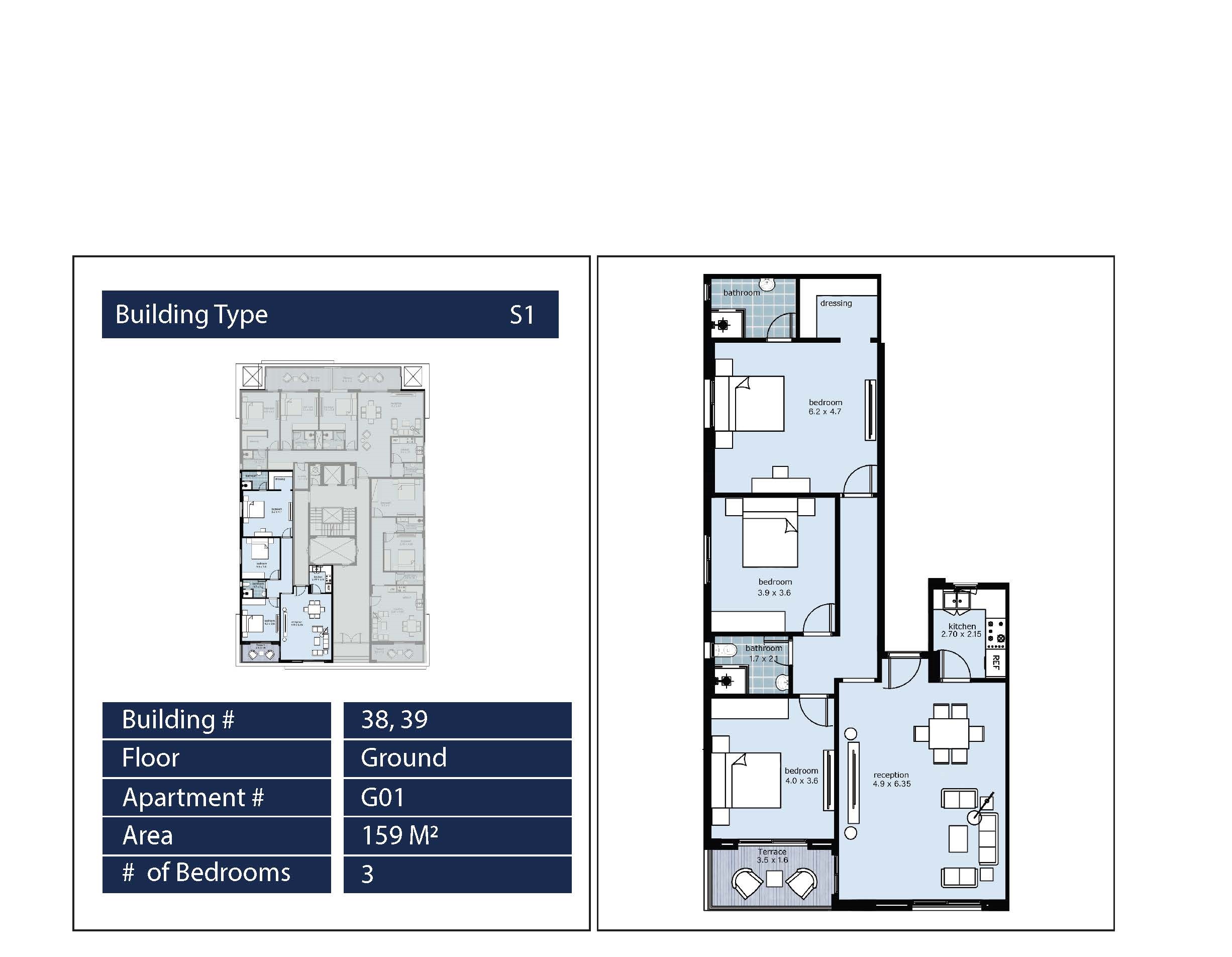 Floor plan for apartment at Fifth Square Al Marasem
