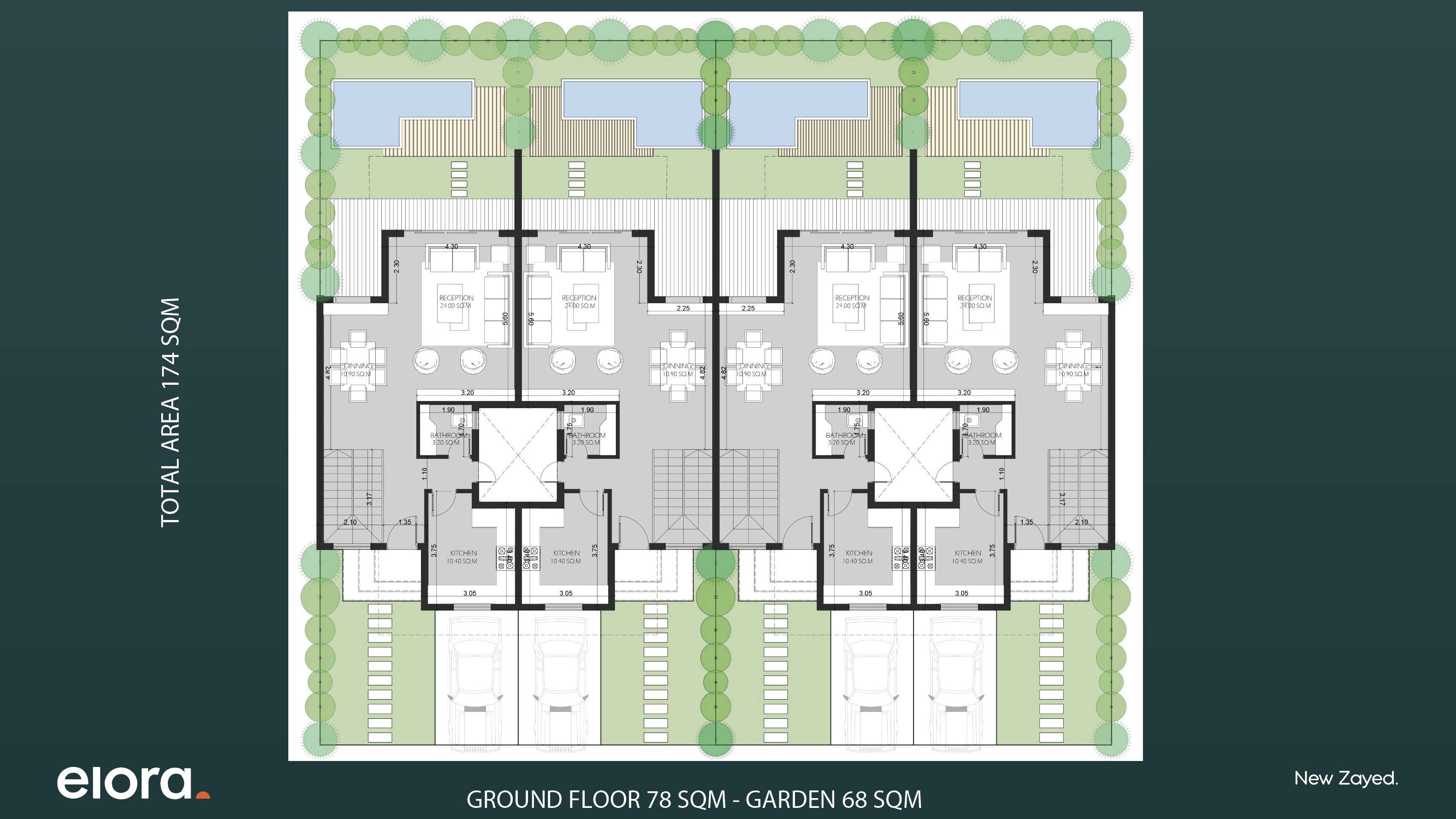 Floor plan for townhouse at Elora
