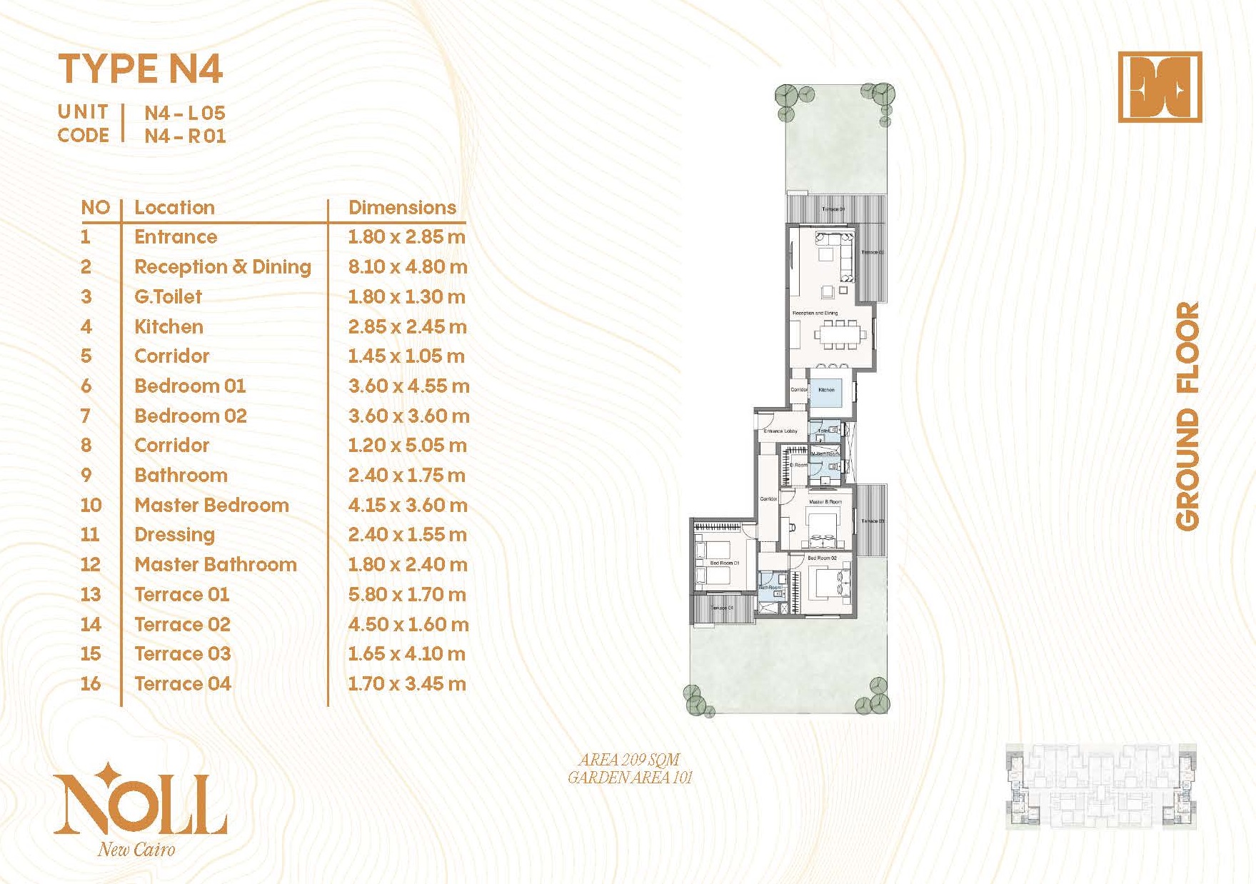 Floor plan for apartment at Noll