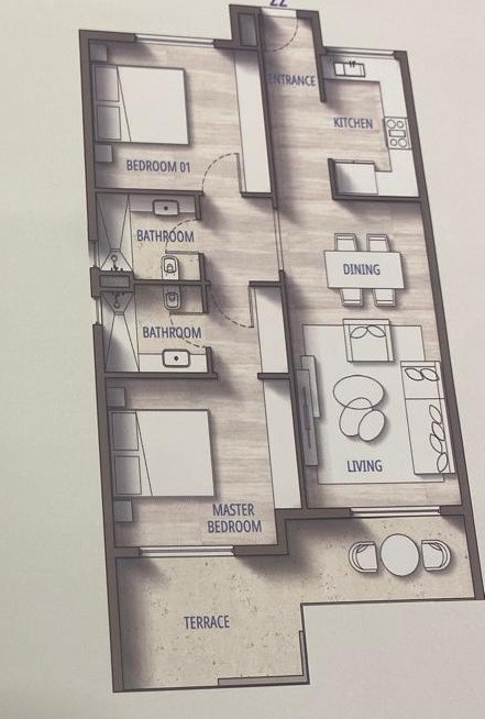 Floor plan for chalet at Southmed