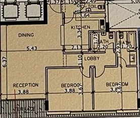 Floor plan for apartment at Bloomfields