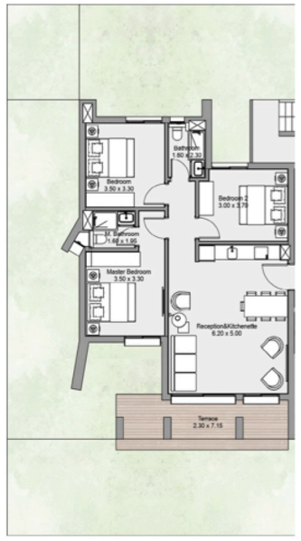 Floor plan for chalet at Salt