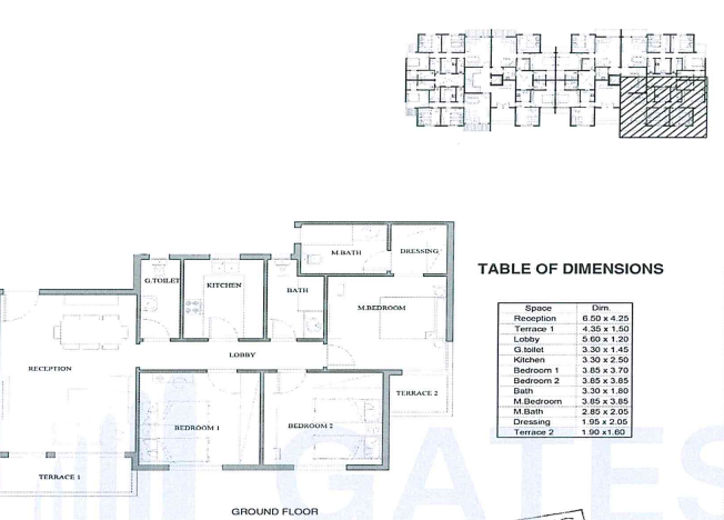 Floor plan for apartment at Lugar