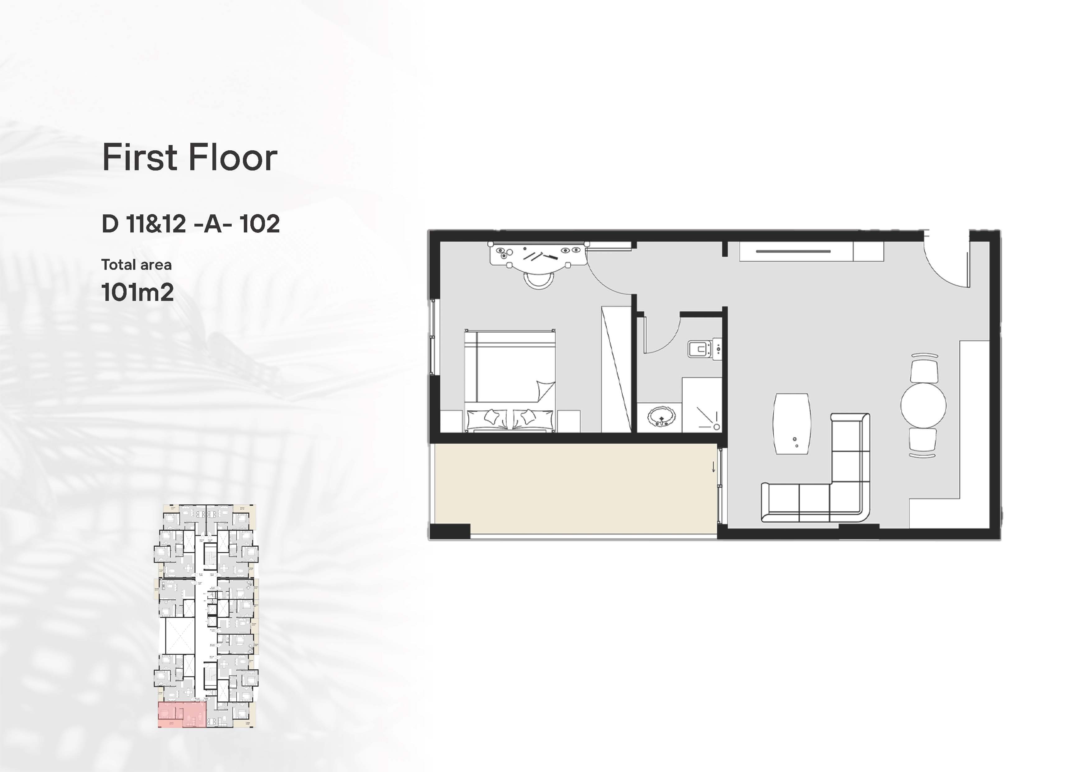 Floor plan for apartment at Peerage Residence
