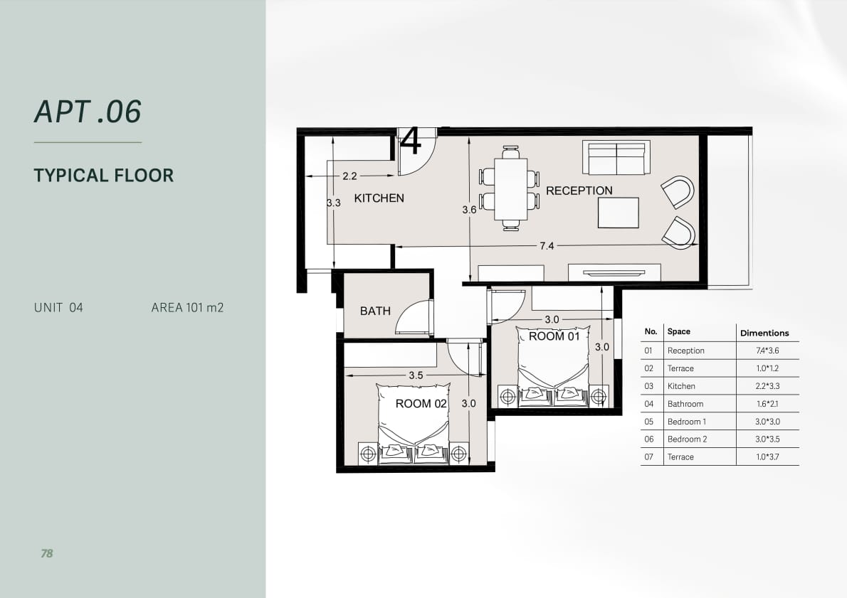 Floor plan for apartment at Rosail