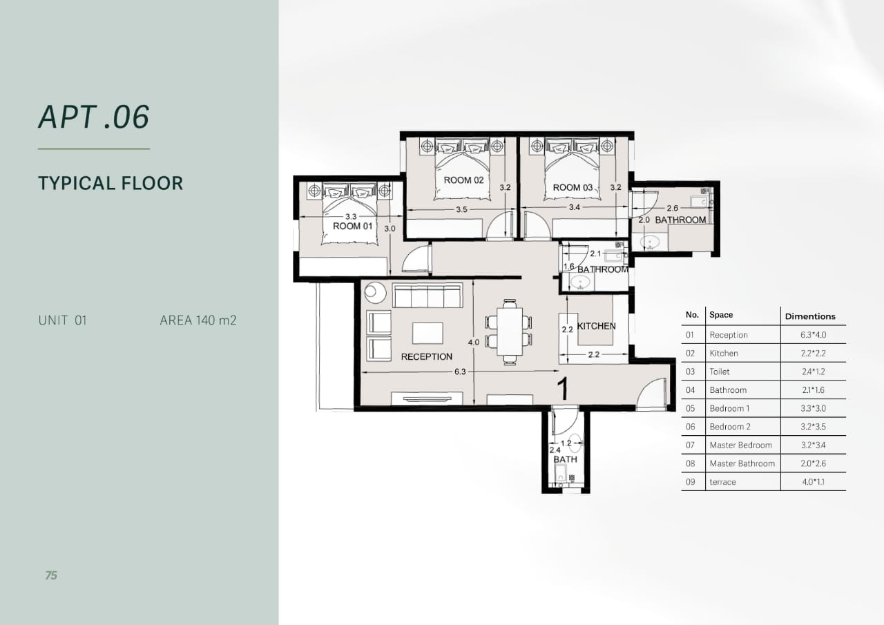 Floor plan for apartment at Rosail