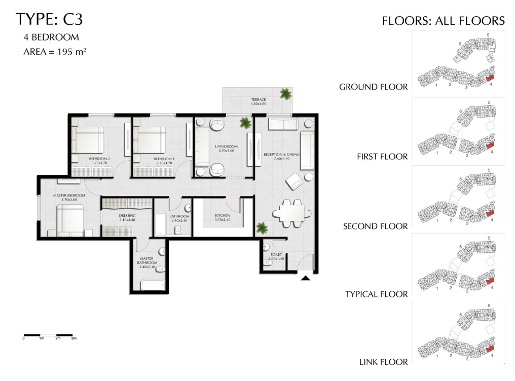 Floor plan for apartment at Tonino Lamborghini Residences