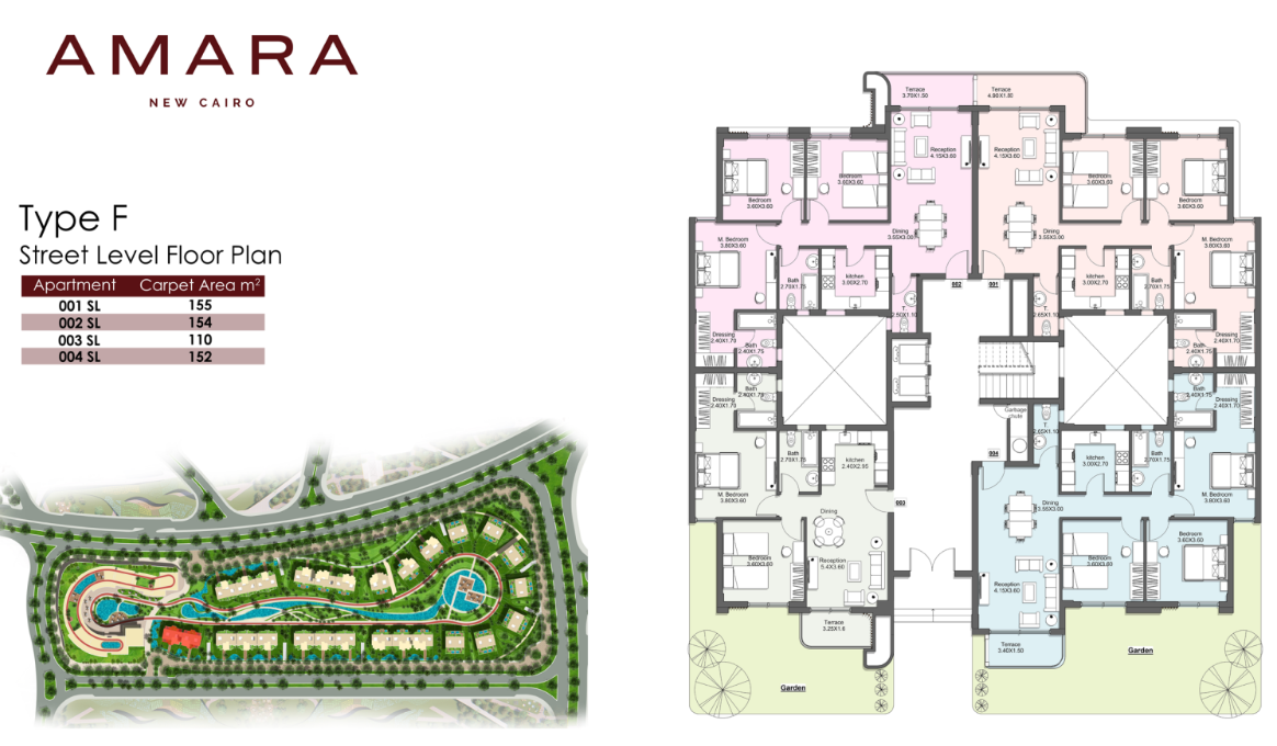 Floor plan for apartment at Amara