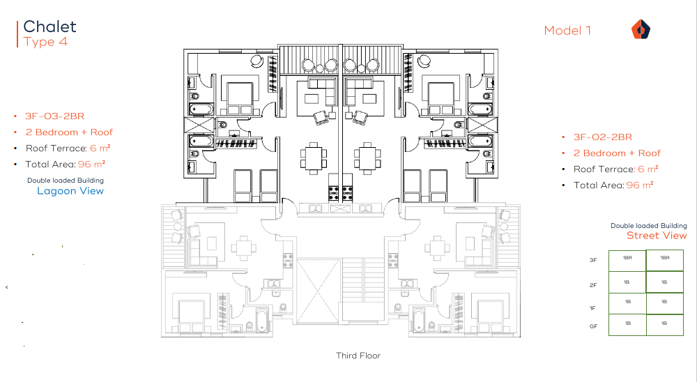 Floor plan for chalet at Cali Coast Ras El Hekma