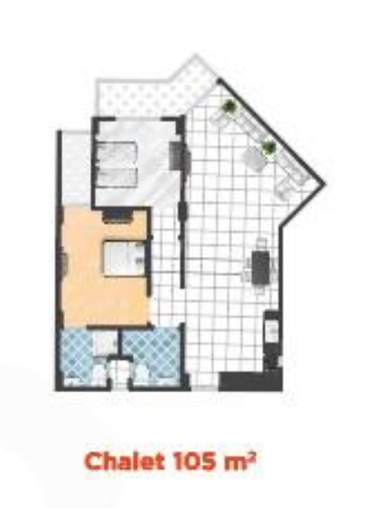 Floor plan for chalet at Cape Bay Blumar Lasirena