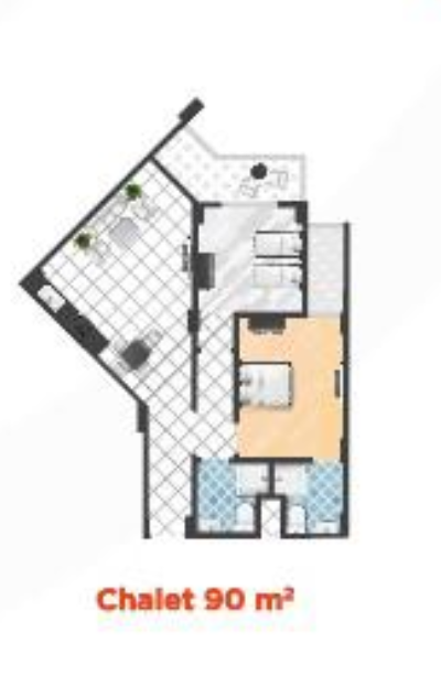 Floor plan for chalet at Cape Bay Blumar Lasirena
