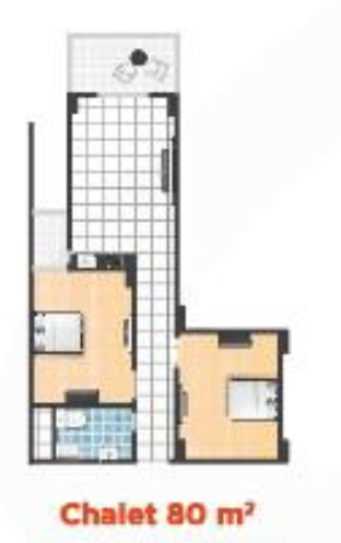 Floor plan for chalet at Cape Bay Blumar Lasirena
