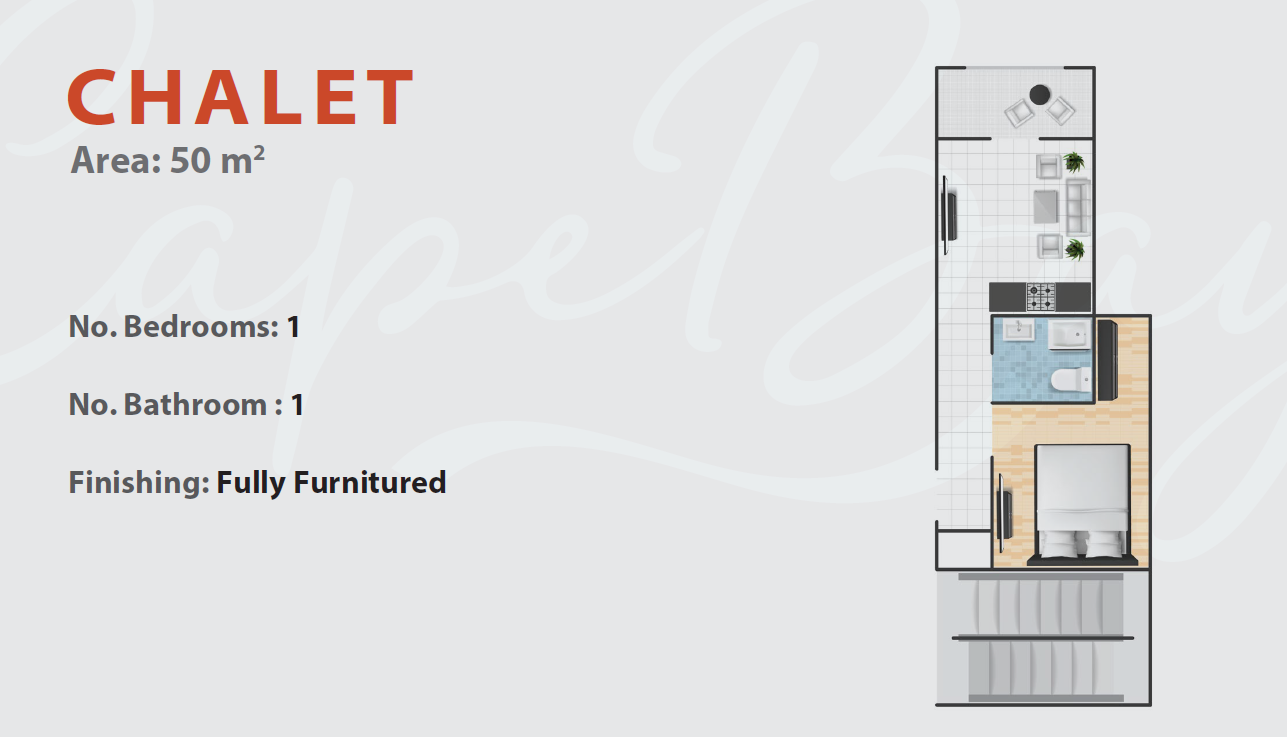 Floor plan for chalet at Cape Bay Blumar Lasirena