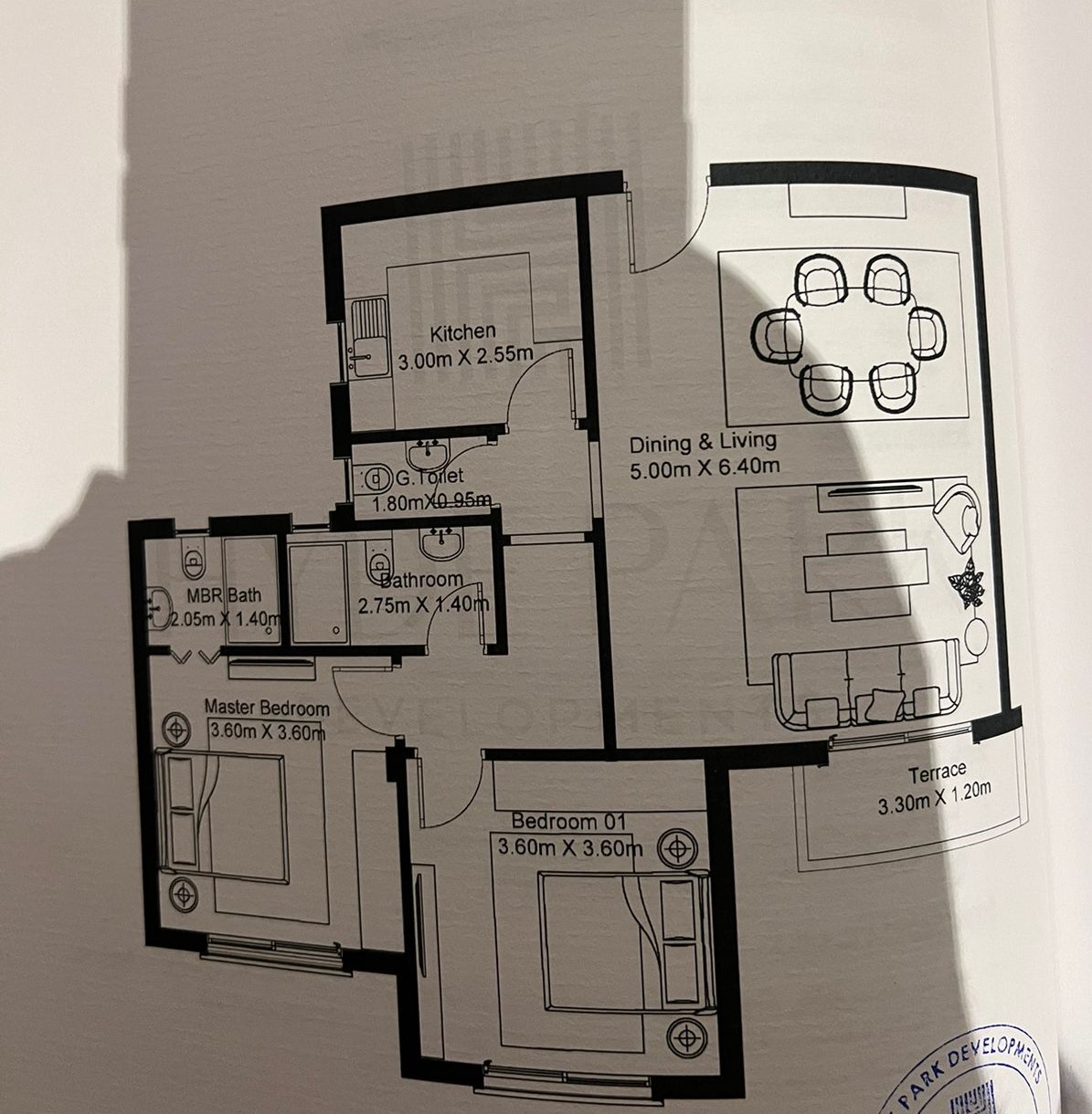 Floor plan for apartment at Hyde Park