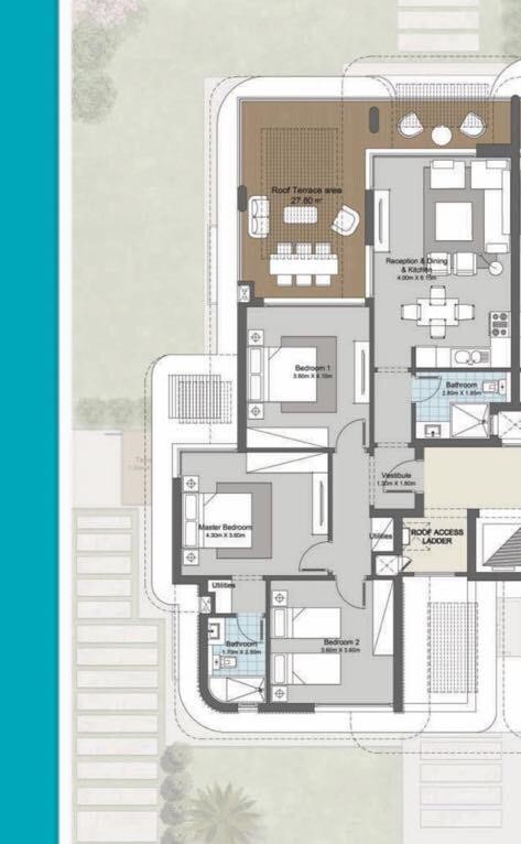 Floor plan for penthouse at Koun