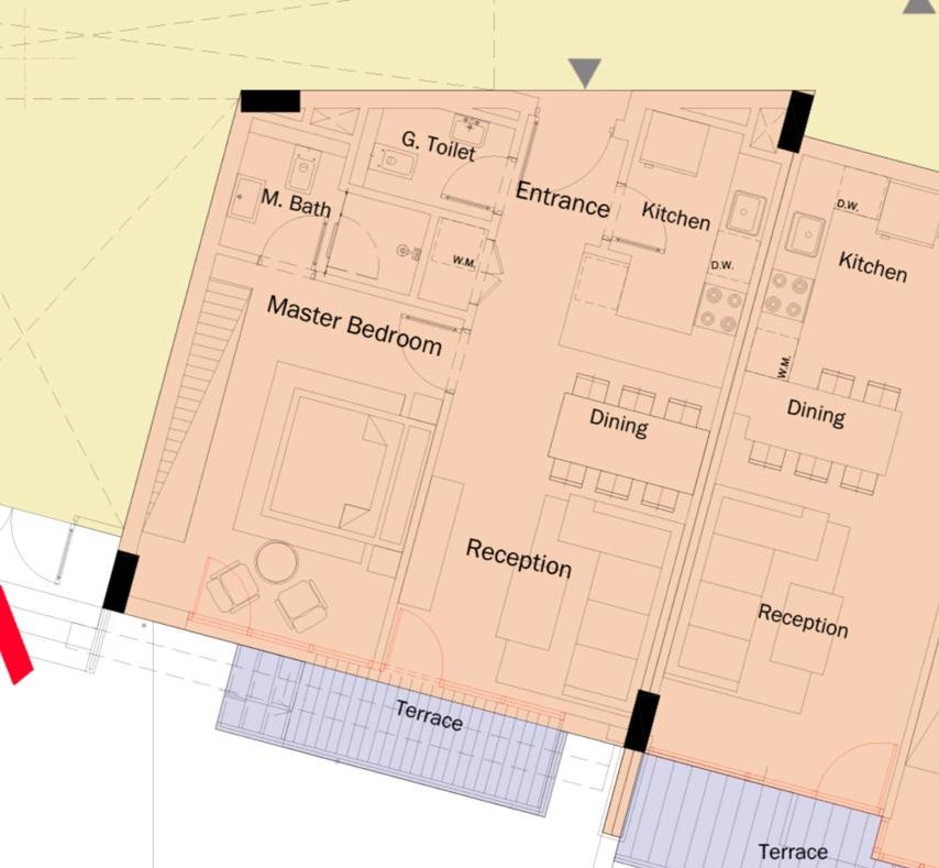 Floor plan for studio at Leaves
