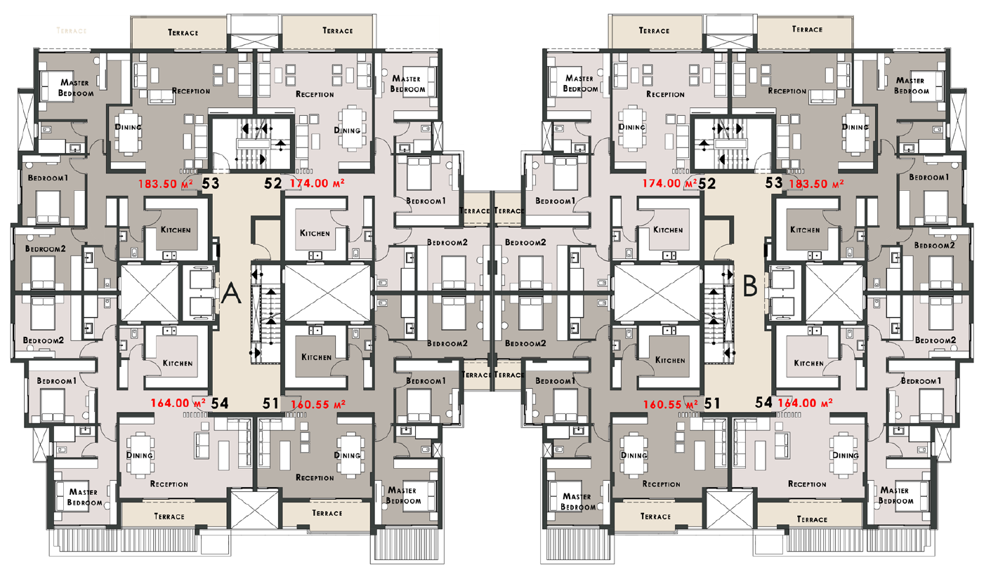 Floor plan for apartment at Palm Hills New Cairo