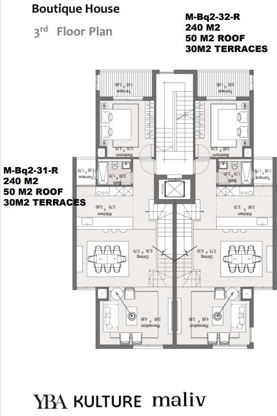 Floor plan for duplex at Maliv