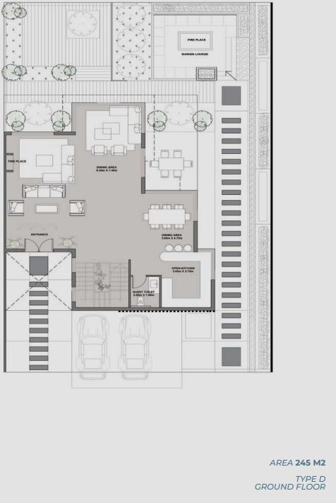 Floor plan for villa at Rafts