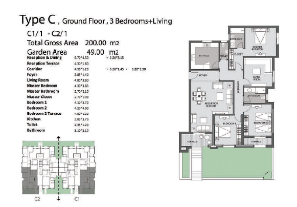 Floor plan for apartment at De Joya 3