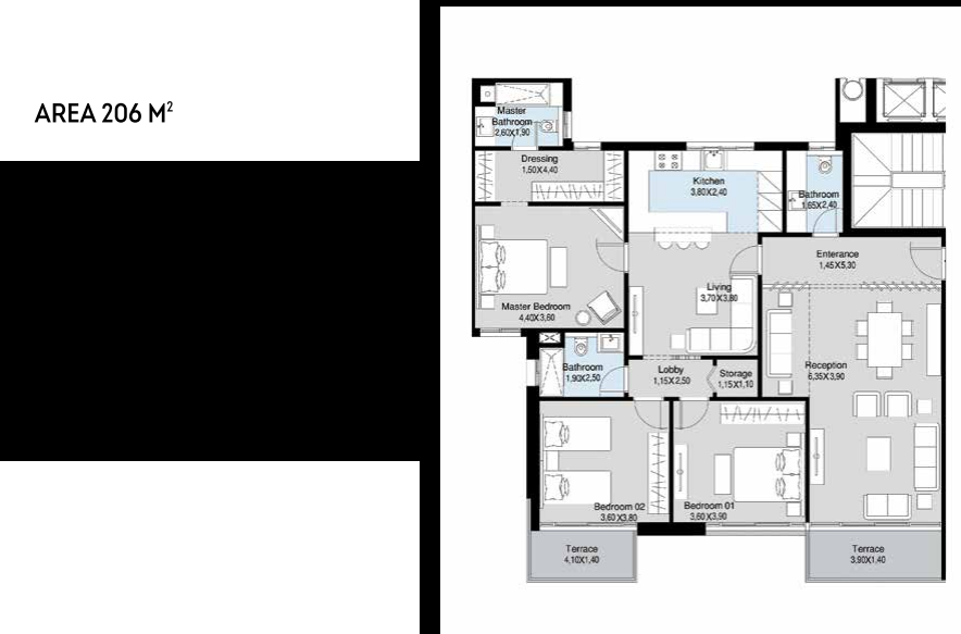 Floor plan for apartment at Scenario