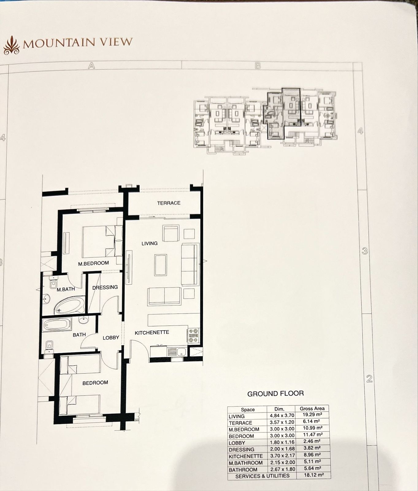Floor plan for chalet at Mountain View Ras El Hekma
