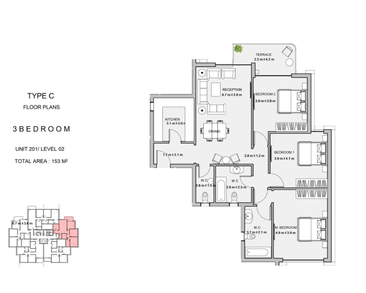 Floor plan for apartment at Atika