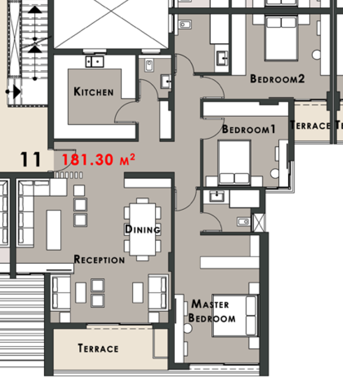 Floor plan for apartment at Palm Hills New Cairo