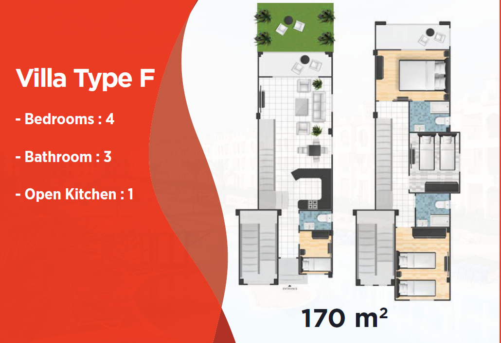 Floor plan for chalet at Lasirena Palm Beach