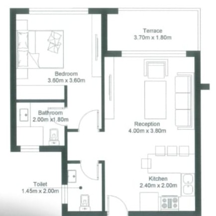 Floor plan for chalet at Hyde Park North - Seashore