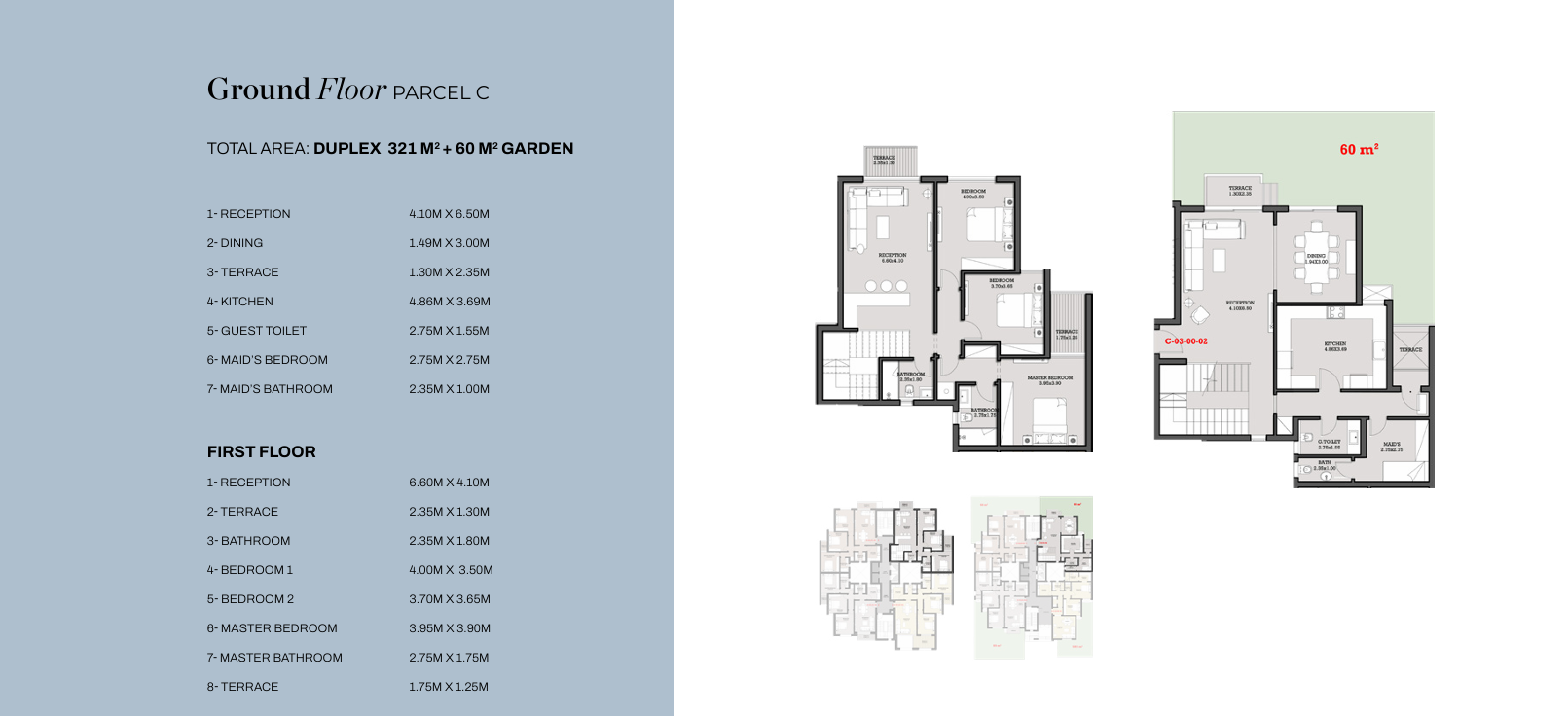 Floor plan for duplex at Garnet