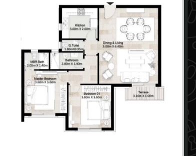 Floor plan for apartment at Hyde Park