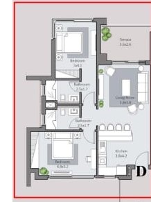 Floor plan for apartment at Bay West