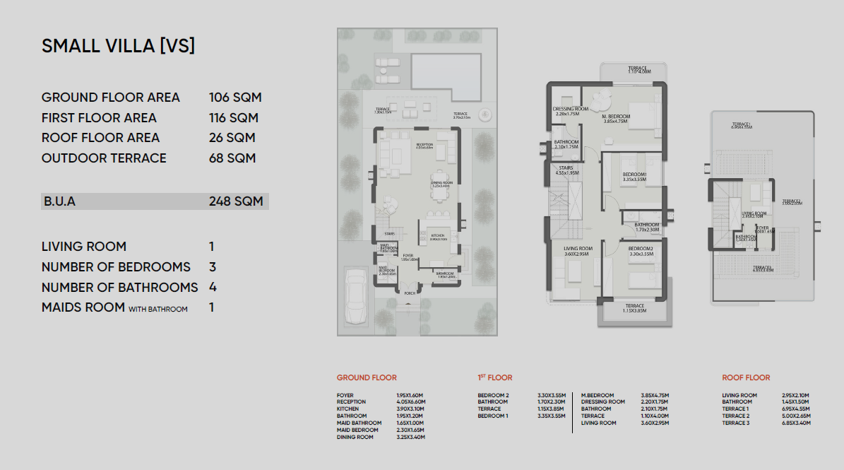 Floor plan for villa at Lake West