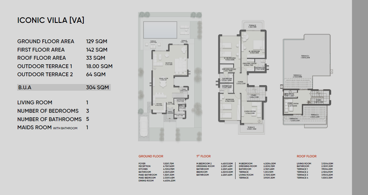 Floor plan for villa at Lake West